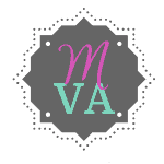 Gray quatrefoil with Pink and Aqua MVA Logo
