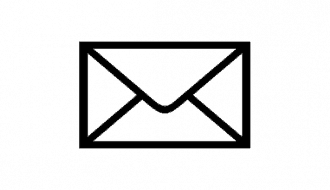 black outline illustration of an envelop