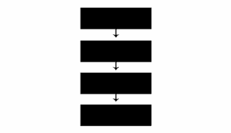 black illustration of a vertical flowchart